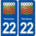 22 Penvénan blason ville autocollant plaque sticker