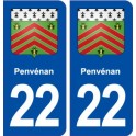 22 Penvénan blason ville autocollant plaque sticker