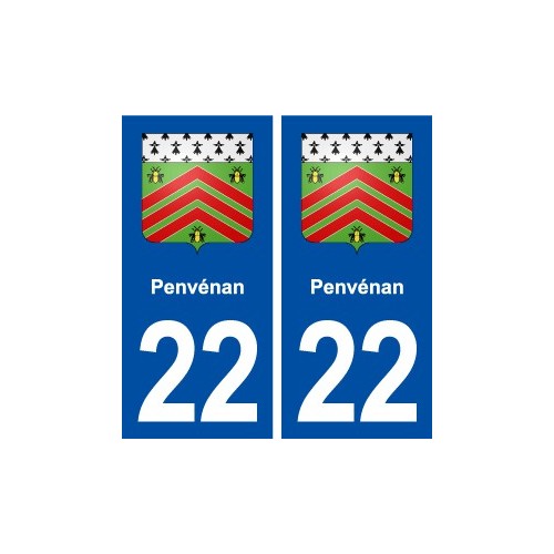 22 Penvénan blason ville autocollant plaque immatriculation département