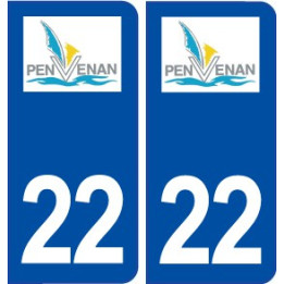 22 Penvénan logo ville autocollant plaque sticker