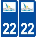 22 Penvénan logo ville autocollant plaque sticker