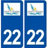 22 Penvénan logo ville autocollant plaque sticker