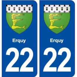 22 Erquy blason ville autocollant plaque immatriculation département