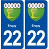 22 Erquy blason ville autocollant plaque immatriculation département