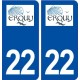 22 Erquy blason ville autocollant plaque sticker