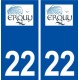 22 Erquy blason ville autocollant plaque sticker