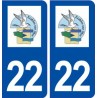 22 Étables-sur-Mer logo ville autocollant plaque immatriculation département