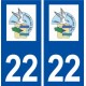 22 Étables-sur-Mer logo ville autocollant plaque immatriculation département