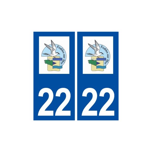 22 Étables-sur-Mer logo ville autocollant plaque immatriculation département