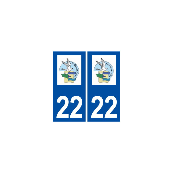 22 Étables-sur-Mer logo ville autocollant plaque immatriculation département