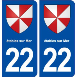 22 Étables-sur-Mer blason ville autocollant plaque immatriculation département