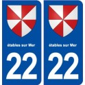 22 Étables-sur-Mer blason ville autocollant plaque immatriculation département