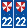 22 Étables-sur-Mer blason ville autocollant plaque immatriculation département