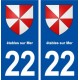 22 Étables-sur-Mer blason ville autocollant plaque immatriculation département