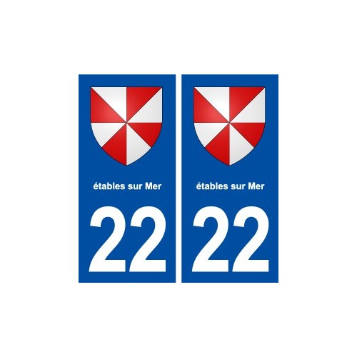 22 Étables-sur-Mer blason ville autocollant plaque immatriculation département