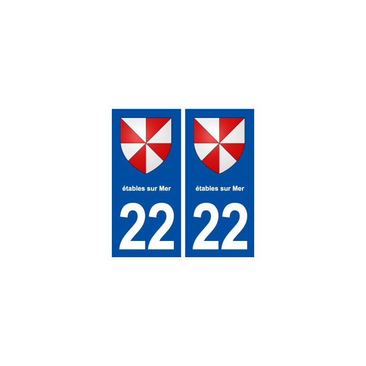 22 Étables-sur-Mer blason ville autocollant plaque immatriculation département