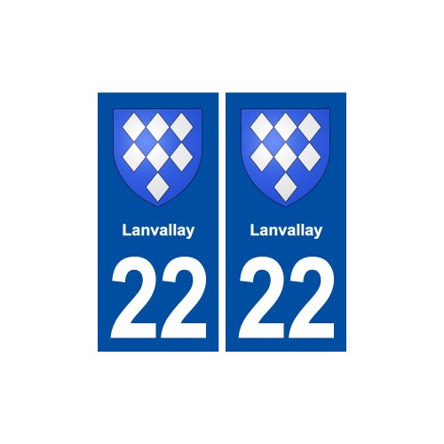 22 Lanvallay blason ville autocollant plaque immatriculation département