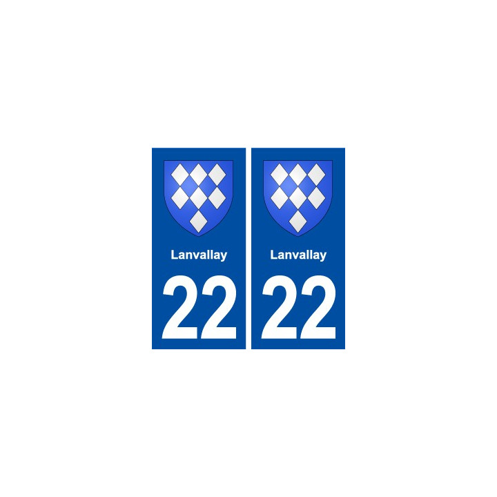 22 Lanvallay blason ville autocollant plaque immatriculation département