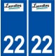 22 Lanvallay logo ville autocollant plaque sticker
