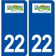 22 Louannec logo ville autocollant plaque immatriculation département