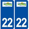 22 Louannec logo ville autocollant plaque immatriculation département