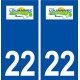 22 Louannec logo ville autocollant plaque immatriculation département