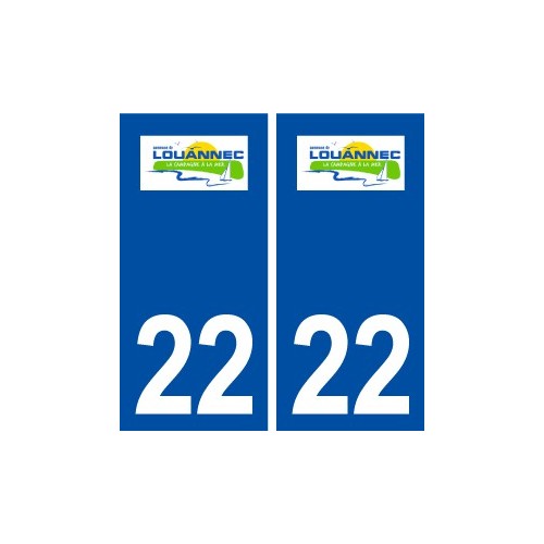 22 Louannec logo ville autocollant plaque immatriculation département