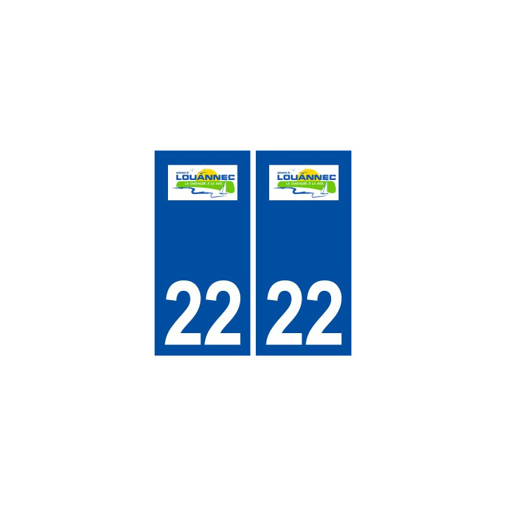 22 Louannec logo ville autocollant plaque immatriculation département