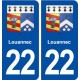 22 Louannec blason ville autocollant plaque sticker