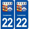 22 Louannec stemma, città adesivo, adesivo piastra