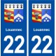 22 Louannec blason ville autocollant plaque sticker