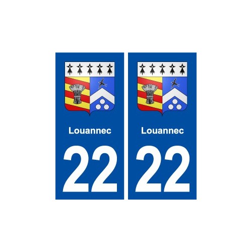 22 Louannec blason ville autocollant plaque sticker