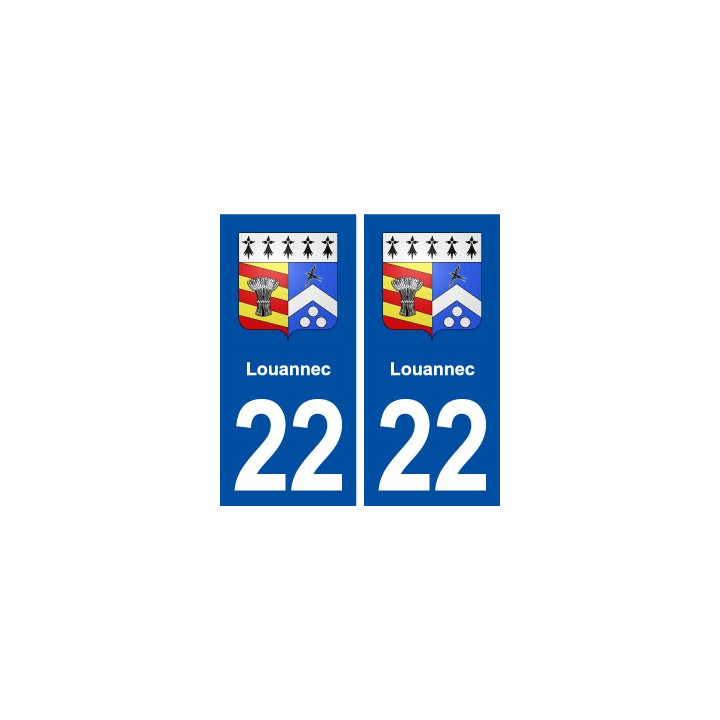 22 Louannec blason ville autocollant plaque sticker