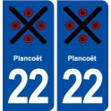 22 Plancoët blason ville autocollant plaque immatriculation département
