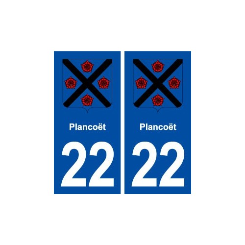 22 Plancoët blason ville autocollant plaque immatriculation département