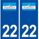 22 Plancoët logo ville autocollant plaque sticker