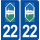 22 Plémet logo ville autocollant plaque immatriculation département