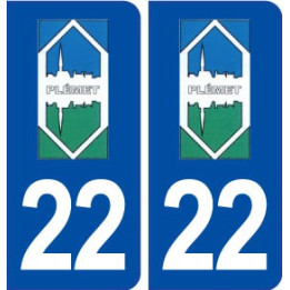 22 Plémet logo ville autocollant plaque immatriculation département