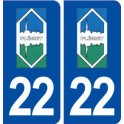 22 Plémet logo ville autocollant plaque immatriculation département
