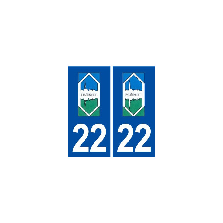 22 Plémet logo ville autocollant plaque immatriculation département