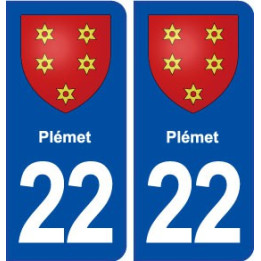 22 Plémet blason ville autocollant plaque immatriculation département