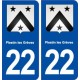 22 Plestin-les-Grèves blason ville autocollant plaque immatriculation département