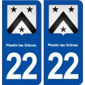 22 Plestin-les-Grèves blason ville autocollant plaque immatriculation département