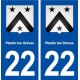 22 Plestin-les-Grèves blason ville autocollant plaque immatriculation département