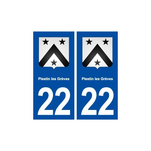 22 Plestin-les-Grèves blason ville autocollant plaque immatriculation département