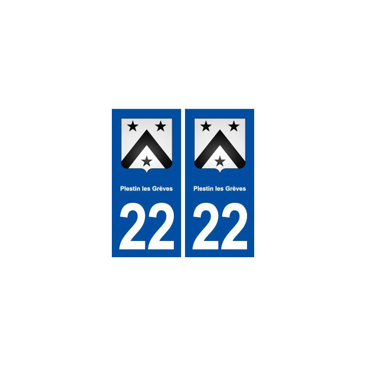 22 Plestin-les-Grèves blason ville autocollant plaque immatriculation département