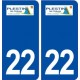 22 Plestin-les-Grèves logo ville autocollant plaque immatriculation département