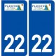 22 Plestin-les-Grèves logo ville autocollant plaque immatriculation département