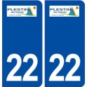 22 Plestin-les-Grèves logo ville autocollant plaque immatriculation département