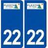 22 Plestin-les-Grèves logo ville autocollant plaque immatriculation département